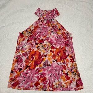 SHEIN Pink and Red Floral Blouse